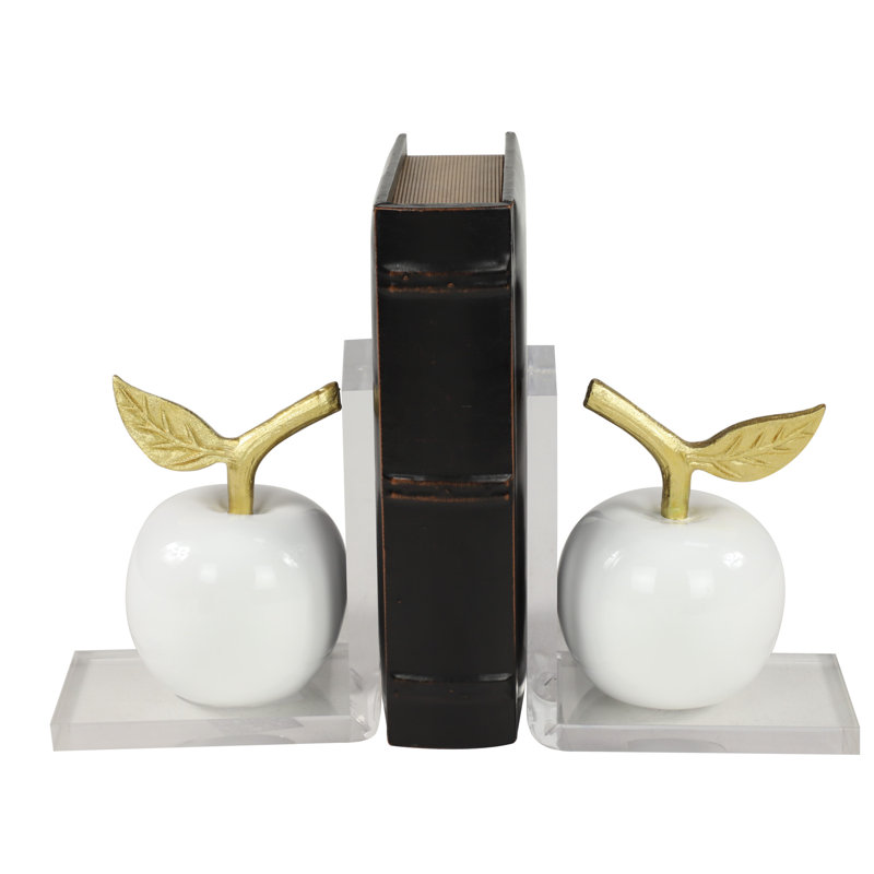 Alcott Hill® Metallic Apple Bookends & Reviews Wayfair